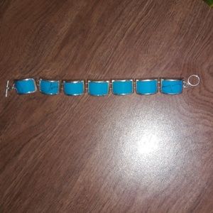 Silver, Turquoise Bracelet